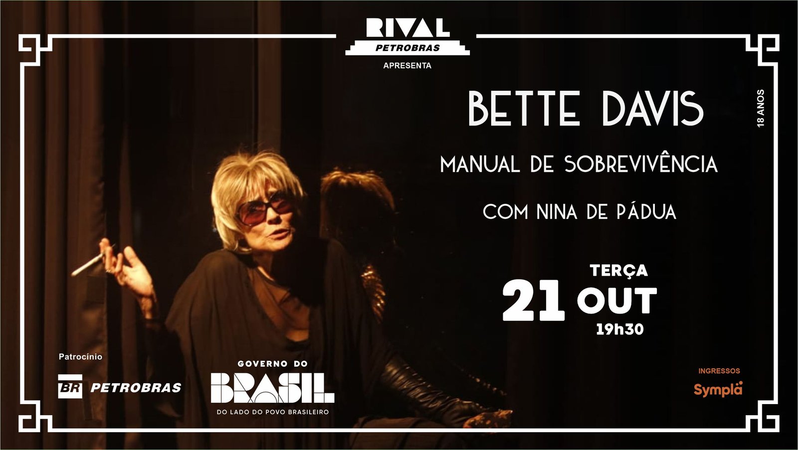 Nina de Pádua no monólogo “Bette Davis – Manul de Sobrevivência”