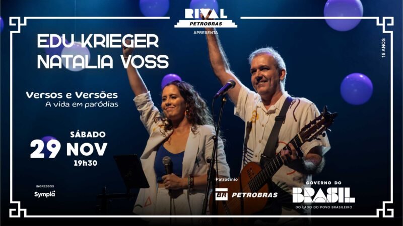 Edu Krieger e Natalia Voss em “Versos e versões”